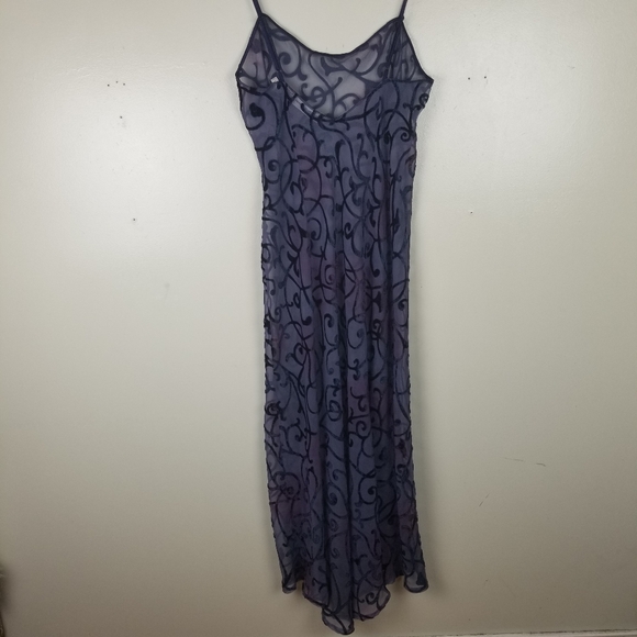 VINTAGE VICTORIA’S SECRET Ombré Y2K Mesh See Through Slip Dress Lingerie Velvet - Picture 11 of 13